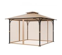 VEVOR Moustiquaire Tonnelle de 304,8x304,8x213,4 cm, Moustiquaire Gazebo Extérieur, avec Double Fermeture Éclair, Rideau de Tonnelle en Maille Anti-moucherons pour Jardin, Patio, Filet Uniquement