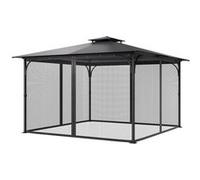 VEVOR Moustiquaire Tonnelle de 365,8x365,8x228,6 cm, Moustiquaire Gazebo Extérieur, avec Double Fermeture Éclair, Rideau de Tonnelle en Maille Anti-moucherons pour Jardin, Patio, Filet Uniquement