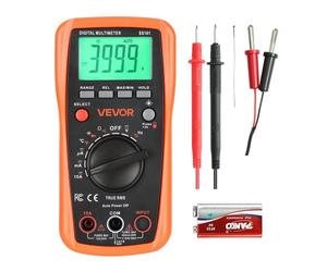 VEVOR Multimètre Numérique, 4000 Points, Multimètre Professionnel TRMS Voltmètre Test de Tension CA CC, Courant, Résistance, Capacitance, Fréquence, Température, Diodes, Continuité, Cycle de Service