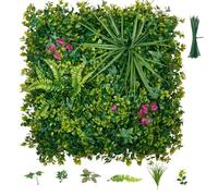 VEVOR Mur Végétal Artificiel 50,8x50,8 cm Haie Artificielle Lot de 16 Panneaux Feuillage Artificiel Brise Vue de Balcon pour Décoration, Mariage, Intérieur et Extérieur, Clôture de Jardin, Terrasse