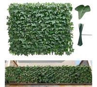 VEVOR Mur Végétal Artificiel Extensible 320x63,5 cm Haie Artificielle Panneau Feuillage Artificiel Lierre Brise Vue Balcon pour Décoration, Intérieur, Extérieur, Clôture Jardin, avec 50 Serre-câbles