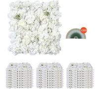 VEVOR Panneau mural – Mur à fleurs artificielles 3D 24 pcs 38×38 cm sans couture Blanc