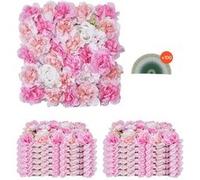 VEVOR Panneau Mural Décoratif Floral 12 PCS Mur à Fleurs Artificielles 3D, 38x38 cm, Conception Sans Couture Installation Facile pour Mariage, Saint-Valentin, Fête Prénatale, Décoration de Fond, Rose