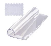 VEVOR Nappe Carrée Transparente 30,5x30,5 cm Film de Table Transparent en PVC Épaisseur 1,5 mm avec Coins Arrondis Découper sur Mesure avec Nappe en Tissu 45x30 cm Protection de Table Transparente