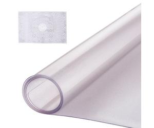 VEVOR Nappe Rectangle Givrée 61 x 121,9 cm Épaisseur 1,5 mm, Film de Table en PVC, Imperméable et Facile à Nettoyer, Protection de Table pour Bureau, Cuisine Restaurant Salle à Manger, Commode