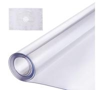 VEVOR Nappe Rectangle Transparente 106,7x243,8 cm Épaisseur 1,5 mm, Film de Table Transparent en PVC, Imperméable Facile à Nettoyer, Protection de Table pour Bureau, Cuisine Restaurant Salle à Manger