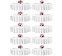VEVOR Nappe Ronde Blanche, 2286 mm, Couverture de Table en Polyester, Lot de 10, résistante aux Taches et aux Plis, Lavable en Machine, pour Salle à Manger, Mariage, fête, Banquet, événement Officiel