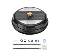 VEVOR Nettoyeur de surface pour nettoyeur haute pression 385 mm, accessoire nettoyeur sol en plastique sur roues, 275 bar max. connecteur 0,635 cm 2 buses de pulvérisation 2 tiges extension pour béton