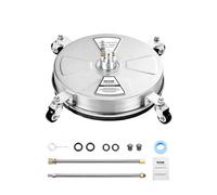 VEVOR Nettoyeur de surface pour nettoyeur haute pression 395 mm, accessoire nettoyeur sol en acier inox sur roues, 275 bar max. connecteur 0,635 cm 2 buses pulvérisation 2 tiges extension, pour béton