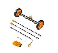 VEVOR Nettoyeur de surface pour nettoyeur haute pression 415 mm, accessoire nettoyeur sol en acier inox sur roues, 275 bar max. mécanisme de réglage d'angle 4 buses pulvérisation 2 tiges d'extension
