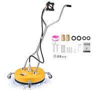 VEVOR Nettoyeur de Surface pour Nettoyeur Haute Pression 50,8 cm avec Roues, en ABS Jaune, Accessoire pour Béton, Terrasse, Trottoir, Allée, avec Poignée Surélevée, 276 bar Max, Raccord Rapide 3/8 po