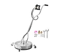 VEVOR Nettoyeur de surface pour nettoyeur haute pression 558 mm, accessoire nettoyeur sol en acier inox sur roues, 310 bar max. connecteur 0,95 cm 2 buses pulvérisation double poignée pour béton patio