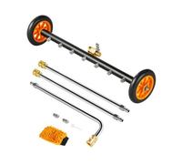 VEVOR Nettoyeur de surface pour nettoyeur haute pression 590 mm, accessoire nettoyeur sol en acier inox sur roues, 275 bar max. mécanisme de réglage d'angle 7 buses pulvérisation 2 tiges d'extension