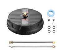 VEVOR Nettoyeur de Surface pour Nettoyeur Haute Pression Universel 380 mm Accessoire Nettoyeur de Sol Plastique PP 276 bar Max. Connecteur Rapide 0,635 cm 2 Rallonges Nettoyeur pour Allées Terrasse