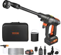 VEVOR Nettoyeur haute pression à batterie Sans fil Nettoyeur à eau Pistolet nettoyeur à pression (250W 21V, 50bar, pour le nettoyage mobile et l'arrosage, 4L/min, accessoires inclus, chargeur)