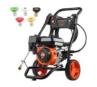 VEVOR Nettoyeur Haute Pression à Essence, 3400 PSI, laveuse Haute Pression à gaz, 10 L/Min, avec Pompe en Aluminium, Pistolet pulvérisateur, rallonge et 5 Buses pour Voiture, Maison, allée, Vertical