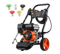 VEVOR Nettoyeur haute pression à essence, 3950 PSI, laveuse haute pression à gaz, 10 L/min, avec pompe en cuivre, pistolet pulvérisateur, rallonge et 5 buses pour voitures, clôtures, maisons, vertical