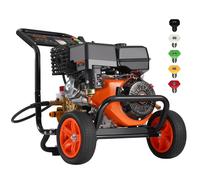 VEVOR Nettoyeur Haute Pression à Essence, 4400 PSI, laveuse Haute Pression à gaz, 15 L/Min, avec Pompe en cuivre, Pistolet pulvérisateur, rallonge et 5 Buses pour Voitures, clôtures, Maisons, allées