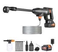 VEVOR Nettoyeur Haute Pression sur Batterie sans Fil 21 V Nettoyeur Haute Puissance Portable 580 PSI 40 bar Laveuse Électrique 4 L/min Batterie 4,0 Ah Chargeur pour Nettoyage Terrasse Jardin Voiture