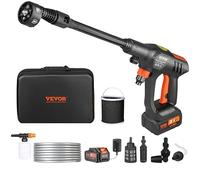 VEVOR Nettoyeur Haute Pression sur Batterie sans Fil 21 V Nettoyeur Haute Puissance Portable 652 PSI 50 Bar Laveuse Électrique 4 L/Min Batterie 4,0 Ah Chargeur pour Nettoyage Terrasse Jardin Voiture