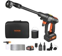 VEVOR Nettoyeur Haute Pression sur Batterie sans Fil 21 V Nettoyeur Haute Puissance Portable 652 PSI 50 bar Laveuse Électrique 4 L/min Batterie 4,0 Ah Chargeur pour Nettoyage Terrasse Jardin Voiture