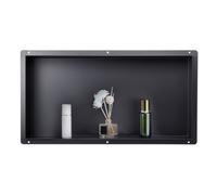 VEVOR Niche Douche Encastrable, 10,2x33x63,5 cm, Niche Murale Acier Inoxydable sans Cadre, Étagère Salle de Bain Étanche, Facile à Nettoyer, pour Stockage Savon Shampoing Douche Salle de Bains, Noir