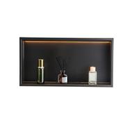 VEVOR Niche Douche Encastrable, 10,2x33x63,5 cm, Niche Murale en Acier Inoxydable avec Bande LED, Étagère de Salle de Bain Moderne Étanche, pour Stockage Savon Shampoing Douche Salle de Bains, Noir