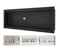VEVOR Niche Encastrable Salle de Bain 127x40,64x10 cm Niche de Douche Murale Étagère Simple en Plastique XPS Coins Carrés Protection Scellée Moderne pour Stockage de Savon Douche Salle de Bains, Noir