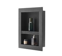 VEVOR Niche Encastrable Salle de Bain, 10,16x40,64x50,8 cm, Niche Douche Encastrable Murale Étagères Organisateur de Rangement Moderne, pour Stockage de Savon, Shampoing, Douche, Salle de Bains, Noir