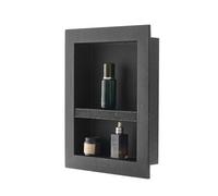 VEVOR Niche Encastrable Salle de Bain, 10,16x40,64x50,8 cm, Niche Douche Encastrable Murale Étagères Organisateur de Rangement Moderne, pour Stockage de Savon, Shampoing, Douche, Salle de Bains, Noir