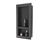 VEVOR Niche Encastrable Salle de Bain, 10,16x40,64x71,12 cm, Niche Douche Encastrable Murale Étagères Organisateur de Rangement Moderne, pour Stockage de Savon, Shampoing, Douche, Salle de Bains, Noir