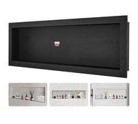 VEVOR Niche Encastrable Salle de Bain 127x40,64x10 cm Niche de Douche Murale Étagère Simple en Plastique XPS Coins Carrés Protection Scellée Moderne pour Stockage de Savon Douche Salle de Bains, Noir