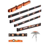VEVOR Niveau à Torpille Magnétique 6PCS, 78/48/32/24/16/10 po, Flacons à Bulles, Mesure à 45/90/180 degrés, Outil de Nivellement en Alliage d'Aluminium, Résistance aux Chocs, Mesure SAE et Métrique