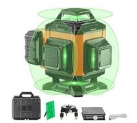 VEVOR Niveau Laser 30 m Niveau Laser 360° x 4 16 Lignes Croisées Verte Mode Autonivelant Manuel Longueur d'Onde Laser 520 nm ± 10 nm Précision de 0,28 cm à 10 m 5 h de Travail en Continu avec Batterie