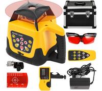 VEVOR Niveau Laser Autonivelant Balayage Rotative à 360° Laser Ligne Verticale Horizontale Module Laser Rotatif Auto-Alignement Précision ± 20" Faisceau Rouge Distance de Travail 100 m 20 Heures Jaune
