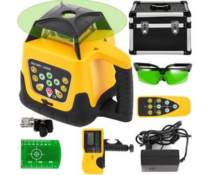 VEVOR Niveau Laser Autonivelant Balayage Rotative à 360° Laser Ligne Verticale Horizontale Module Laser Rotatif Auto-Alignement Précision 20" Faisceau Vert Distance de Travail 500m Construction Jaune