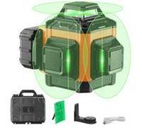 VEVOR Niveau Laser 30 m Niveau Laser 360° x 3 Ligne Croisée Verte Mode Autonivelant Manuel Longueur d'Onde Laser 520 nm ± 10 nm Précision de 0,28 cm à 10 m 8 h de Travail Continu avec Batterie Support