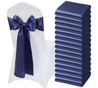 VEVOR Nœud de Chaise en Satin 17x275cm Ceinture de Décoration Élégante pour Mariage 50PCS Bleu