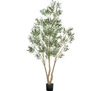 VEVOR Arbre artificiel Olivier 2,4 m, plante en PE, pot noir, feuillage vert réaliste