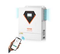 VEVOR Onduleur Solaire Hybride 3500 W Chargeur à Onde Sinusoïdale Pure Tout-en-un, 24 V CC vers 220/230 V CA Monophasé, Contrôleur Solaire MPPT 100 A Intégré, pour Systèmes Photovoltaïques Hors Réseau