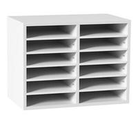 VEVOR Organisateur De Bureau En Bois 52x30,5x41cm 12 Compartiments Étagère Amovible Blanc