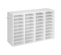 VEVOR Organisateur de Bureau en Bois, Trieur à 36 Cases avec Étagères Amovibles, pour Fichiers Documents Magazines École Maison, Casier à Courrier avec Panneaux de Particules, Classeur de Table Blanc