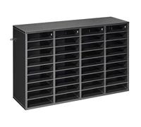 VEVOR Organisateur de Bureau en Bois, Trieur à 36 Cases avec Étagères Amovibles, pour Fichiers Documents Magazines École Maison, Casier à Courrier avec Panneaux de Particules, Classeur de Table Noir