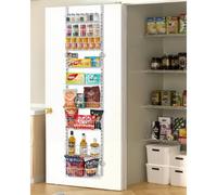VEVOR Organisateur de garde-manger à suspendre sur la porte, étagère à épices murale à 9 niveaux, réglable, en acier robuste, pour assaisonnement, pour maison, cuisine, buanderie, salle de bain, blanc