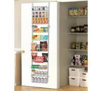 VEVOR Organisateur de garde-manger à suspendre sur la porte, étagère à épices murale réglable à 10 niveaux, en acier robuste, pour assaisonnement, pour maison, cuisine, buanderie, salle de bain, blanc