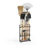 VEVOR Organisateur d'Outils de Jardin pour Coin, 17 Emplacements, Porte-Outils de Garage en Acier Q235, avec Crochets pour Râteaux, Pelles et Balais, pour Abri de Jardin, Extérieur et Pelouse, Noir