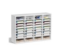 VEVOR Organiseur de littérature avec 36 compartiments, boîte aux lettres de bureau en bois, panneau de particules, avec étagères amovibles, trieur de fichiers pour dossiers, documents, papiers, blanc