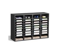 VEVOR Organiseur de littérature avec 36 compartiments, boîte aux lettres de bureau en bois, panneau de particules, avec étagères amovibles, trieur de fichiers pour dossiers, documents, papiers, gris