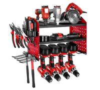 VEVOR Organiseur mural pour outils électriques – 3 niveaux, 4 supports de perceuse, panneaux perforés