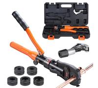 VEVOR Outil de sertissage hydraulique pour raccords de tubes en cuivre, pince à sertir avec mâchoires à changement rapide V12/15/18/22/28, 360 °, pour les espaces restreints et les raccords en T